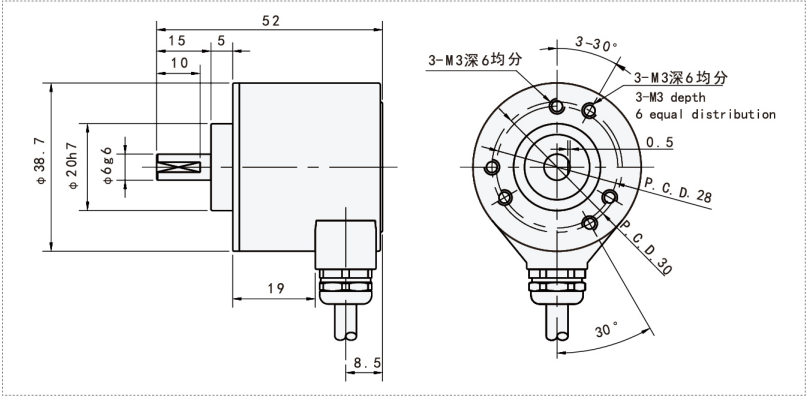 GOS38H Rotary Encoder φ38mm | Motor-Mount Encoder Supplier 3 1 (3)