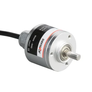 through-hole encoder installed on industrial motor shaft