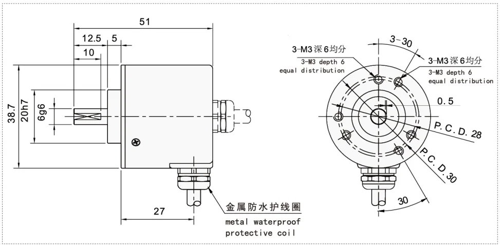 2500PPR encoder installed on CNC machine shaft for precise motion feedback