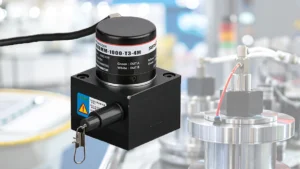 45mm encoder mounted on machinery shaft for accurate position feedback