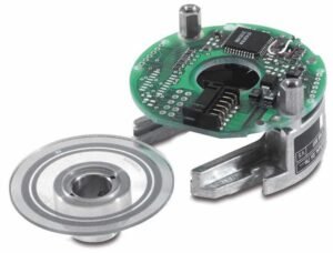 absolute rotary encoder installed on servo motor for precision motion control